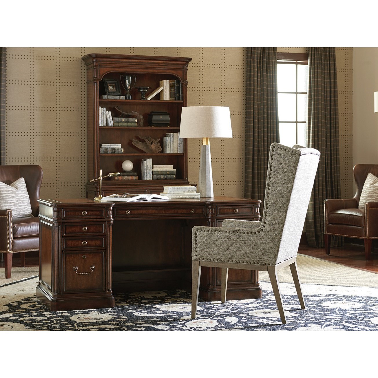 Sligh Richmond Hill Executive Desk with Faux Leather Writing